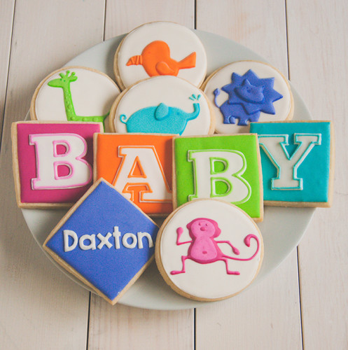 Baby shower cookies with Jungle animals