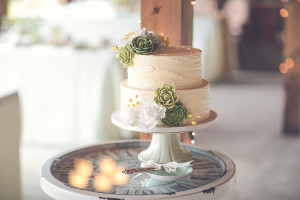 Sweet sugar succulents, peonies and rustic buttercream texture